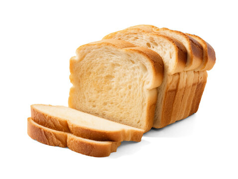 Sliced toast bread isolated on transparent or white background, png