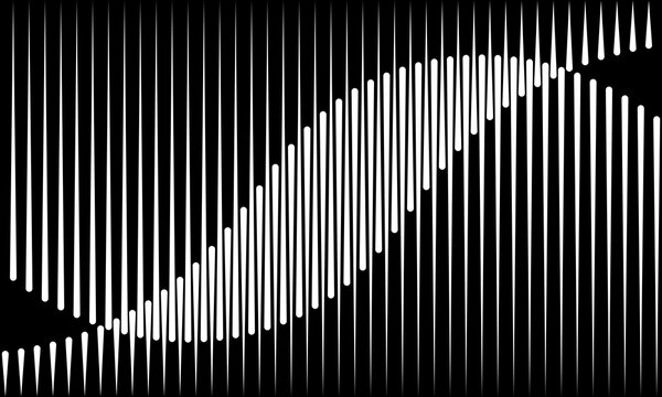 Abstract art geometric background with vertical lines. Optical illusion with waves.