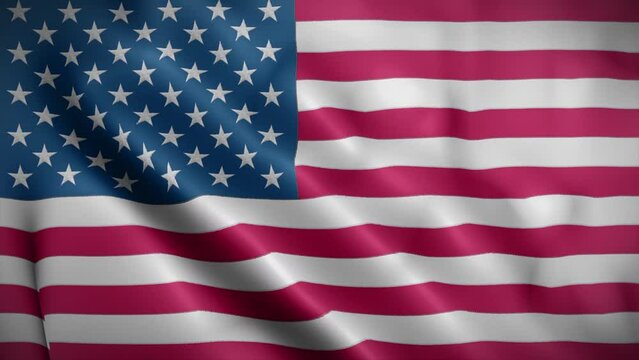 United States flag background realistic waving in the wind 4K video (perfect loop)
