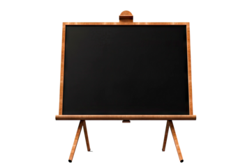 Slate board with wood frame on transparent background.