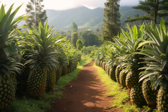 Pineapple plantation Generative AI