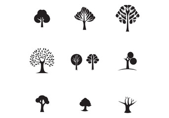 minimal style tree LOGO design illustration vector.eps