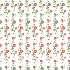Floral vector colorful seamless abstract classic background with flowers. Pattern with repeating floral elements. Ornament for wallpaper and packaging
