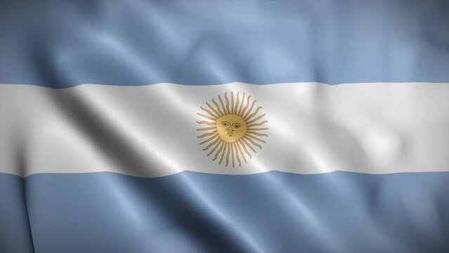 Argentina flag background realistic waving in the wind 4K video (perfect loop)
