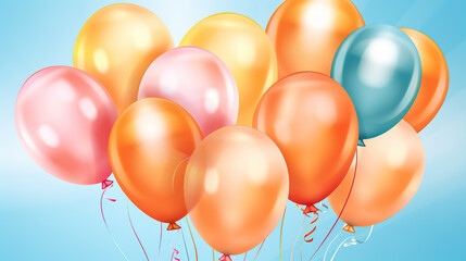 beautiful celebrations balloon illustration, gift card, ai generated image