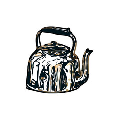 Color sketch of a drinking water jug ​​with transparent background