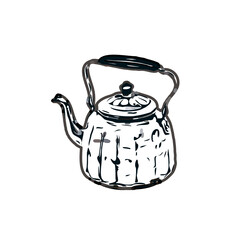 Color sketch of a drinking water jug ​​with transparent background