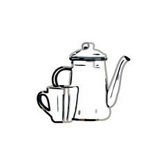 Color sketch of a drinking water jug ​​with transparent background