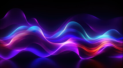 Obraz premium neon light waves as a wallpaper, elegant smooth style, ai generated image