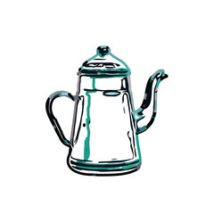 Color sketch of a drinking water jug ​​with transparent background