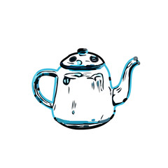 Obraz premium Color sketch of a drinking water jug ​​with transparent background