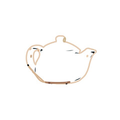 Color sketch of a drinking water jug ​​with transparent background