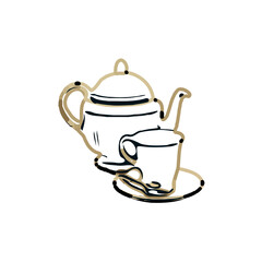 Color sketch of a drinking water jug ​​with transparent background