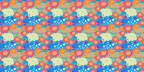 Floral abstract background with colourful elements