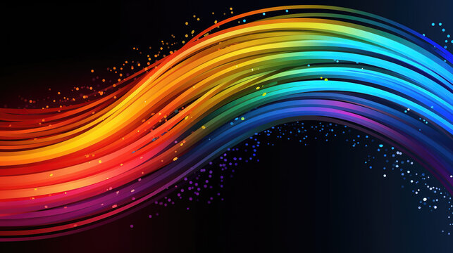 shining radiant colored waves, neon light wallpaper, ai generated image