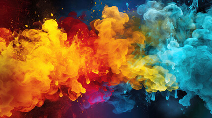 Fototapeta na wymiar wallpaper design of colors under water, powder style, ai generated image