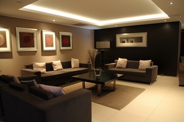 Lounge area.illustration. Ai generative.