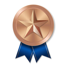 Bronze award medal with star Illustration from geometric shapes