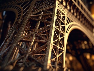 Intern detail of the The eiffel Tower (IA Generated)