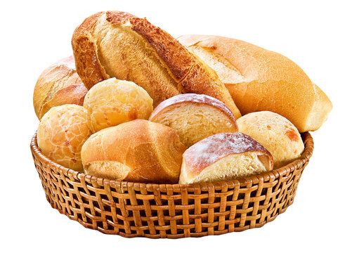 cesta de p&radic;&pound;es frescos variados isolado em fundo transparente