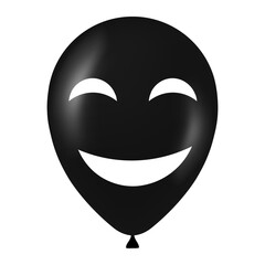 Halloween black balloon illustration with scary and funny face