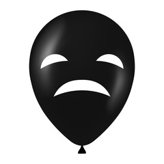 Halloween black balloon illustration with scary and funny face