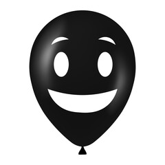 Halloween black balloon illustration with scary and funny face