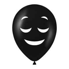 Halloween black balloon illustration with scary and funny face