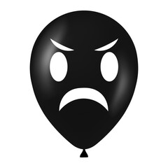 Halloween black balloon illustration with scary and funny face