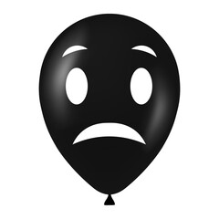 Halloween black balloon illustration with scary and funny face