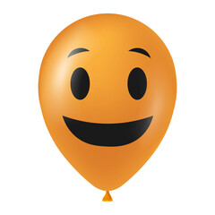 Halloween orange balloon illustration with scary and funny face