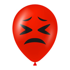 Fototapeta na wymiar Halloween red balloon illustration with scary and funny face