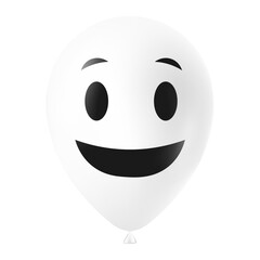 Halloween white balloon illustration with scary and funny face