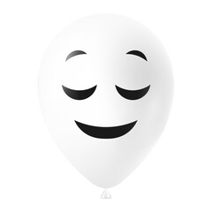 Halloween white balloon illustration with scary and funny face