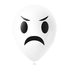 Halloween white balloon illustration with scary and funny face
