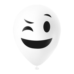 Halloween white balloon illustration with scary and funny face