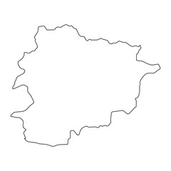 Highly detailed Andorra map with borders isolated on background
