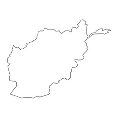 Highly detailed Afghanistan map with borders isolated on background