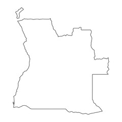 Highly detailed Angola map with borders isolated on background