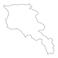 Highly detailed Armenia map with borders isolated on background