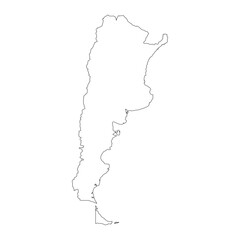 Highly detailed Argentina map with borders isolated on background