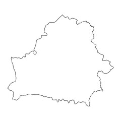 Highly detailed Belarus map  with borders isolated on background