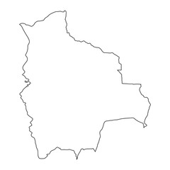 Highly detailed Bolivia map  with borders isolated on background