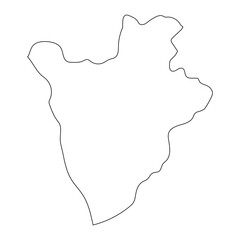 Highly detailed Burundi map with borders isolated on background