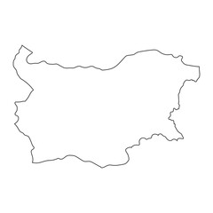 Highly detailed Bulgaria map  with borders isolated on background