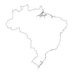Obraz premium Highly detailed Brazil map with borders isolated on background