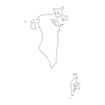 recommend clip art: Highly detailed Bahrain map with borders isolated on background