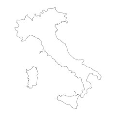 Highly detailed Italy map with borders isolated on background