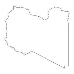 Highly detailed Libya map with borders isolated on background