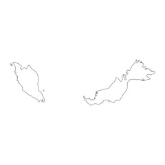 Highly detailed Malaysia map with borders isolated on background